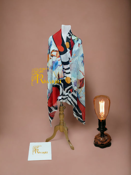 Luxurious Digital Print Stoles in Premium Wool