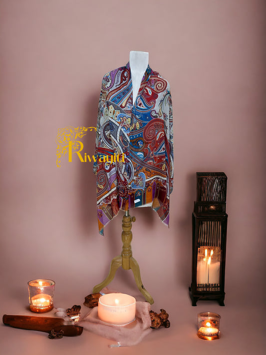 Luxurious Digital Print Stoles in Premium Wool